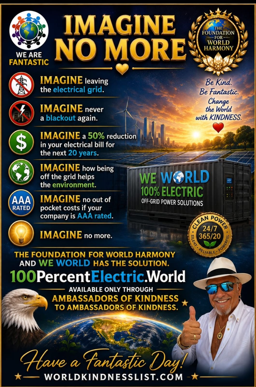 Imagine No More — WE WORLD 100% Electric off-grid power solutions